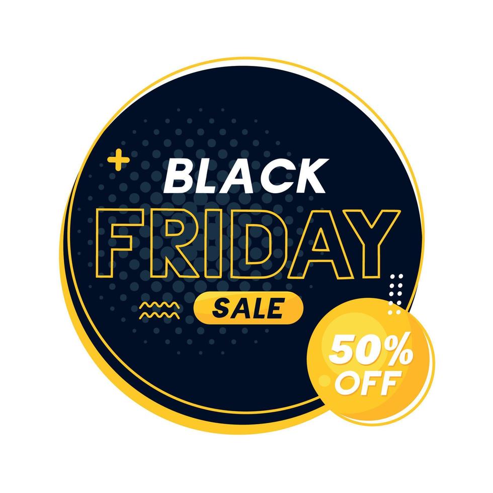 black friday circle label vector