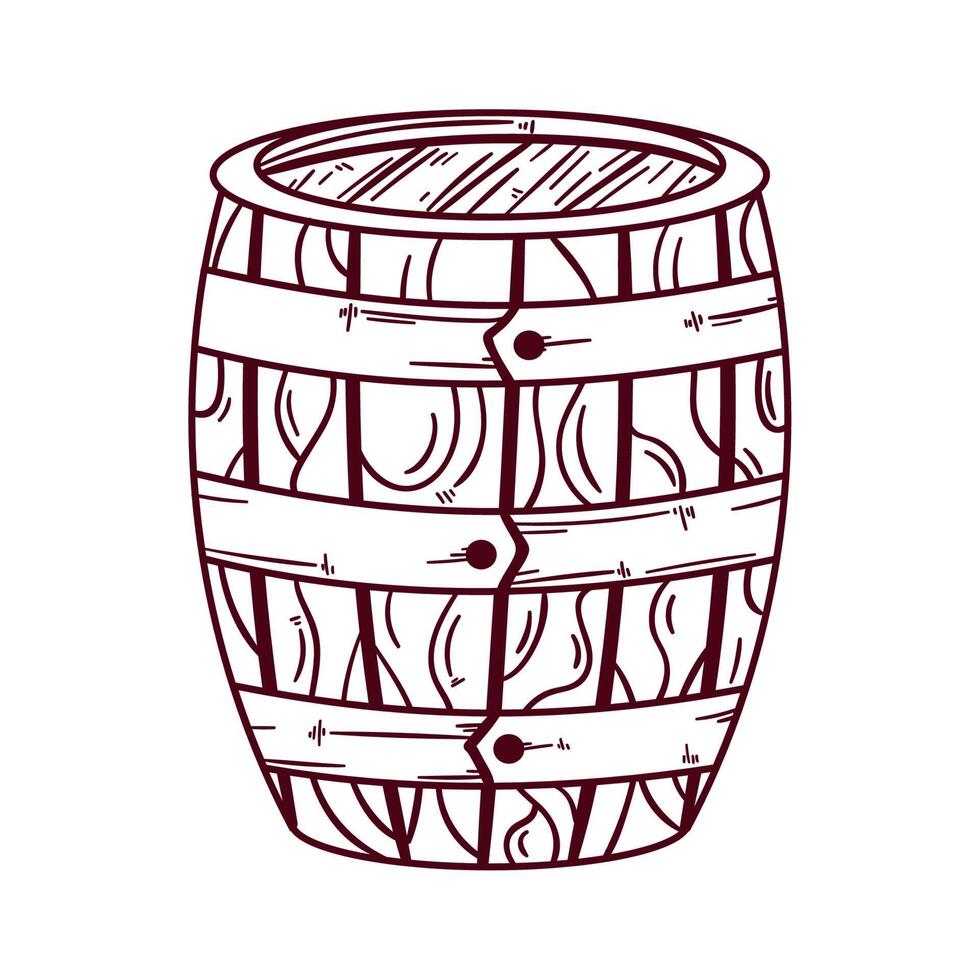 wooden barrel old vector