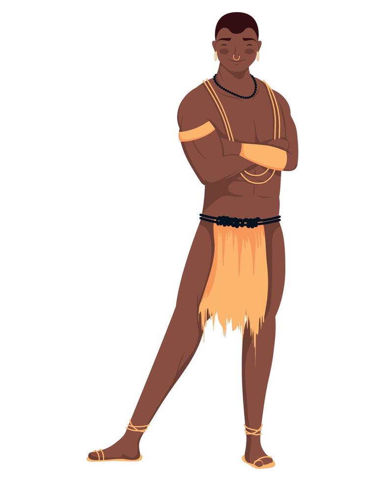 hombre afro aborigen vector