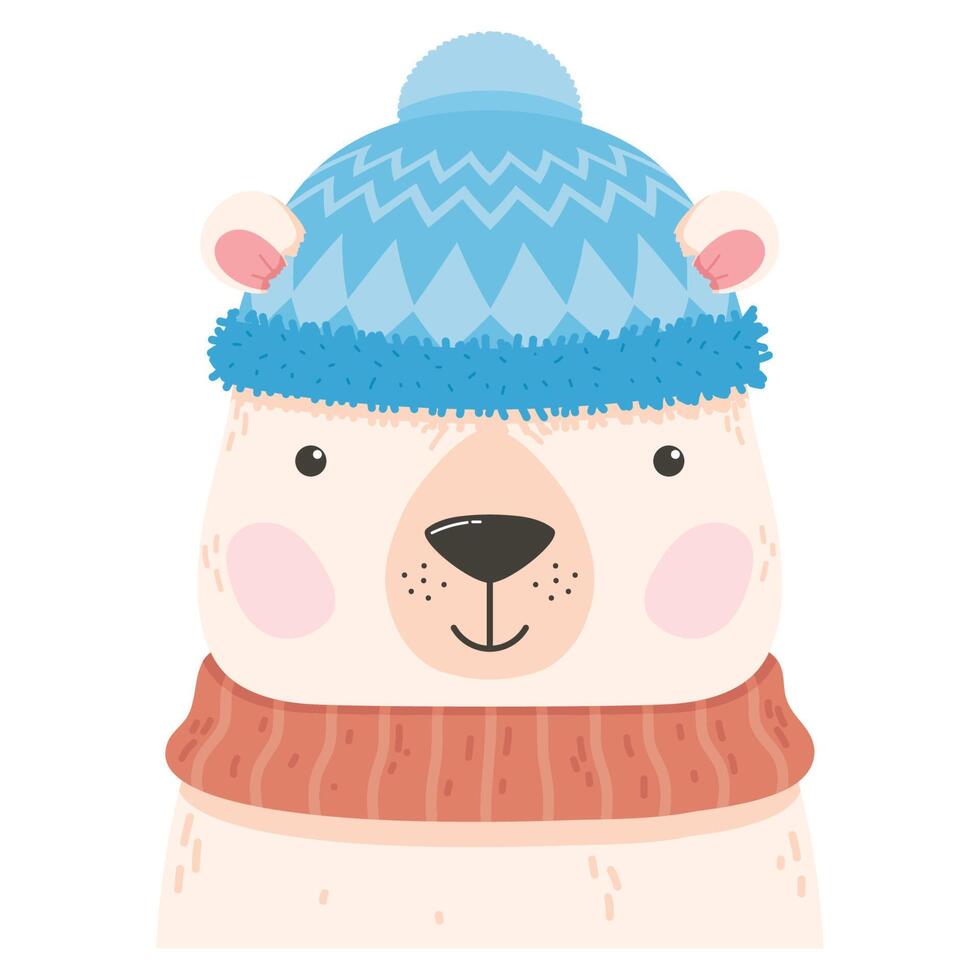 oso polar animal de invierno vector