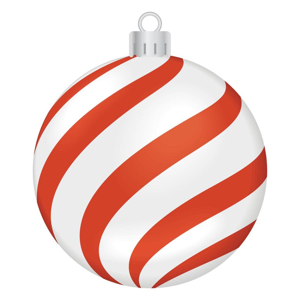 red and white christmas ball vector