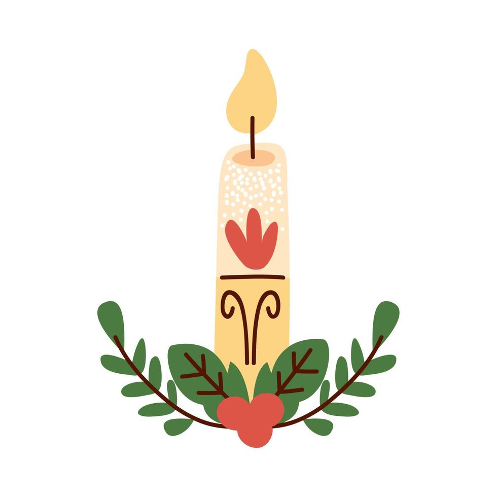 merry christmas candle wax vector