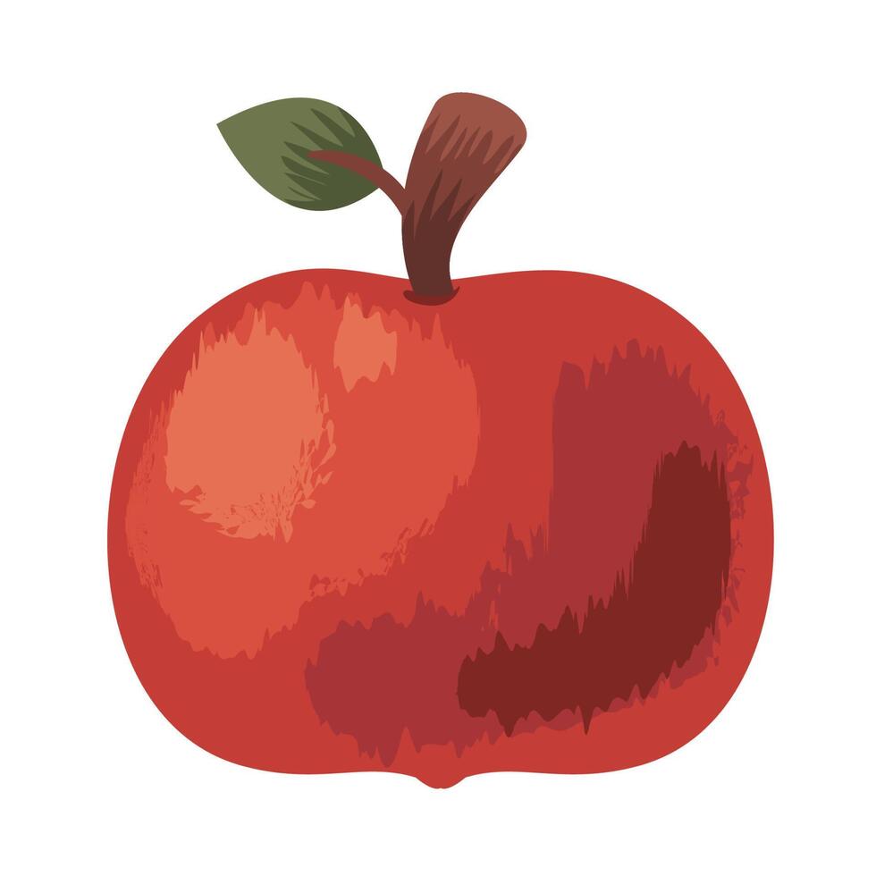 fresh apple fruit red vector