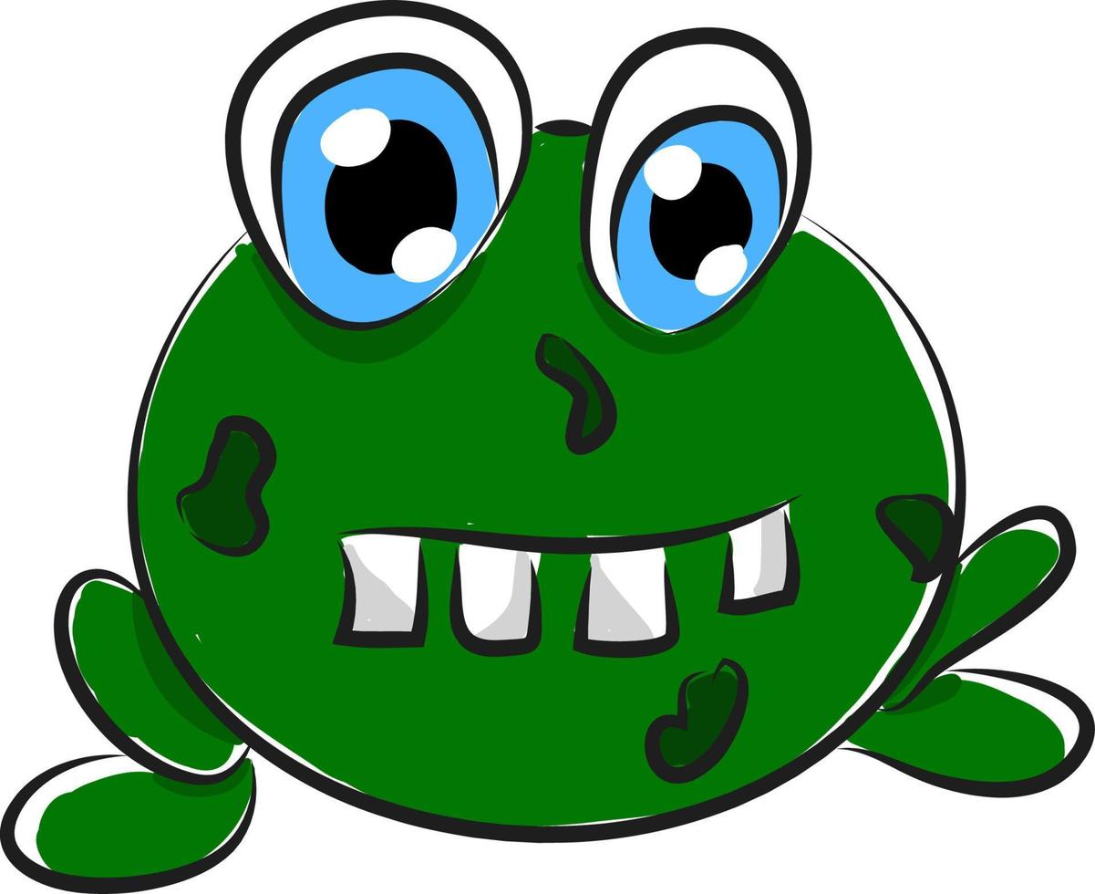 A frog with big eyes, vector or color illustration.