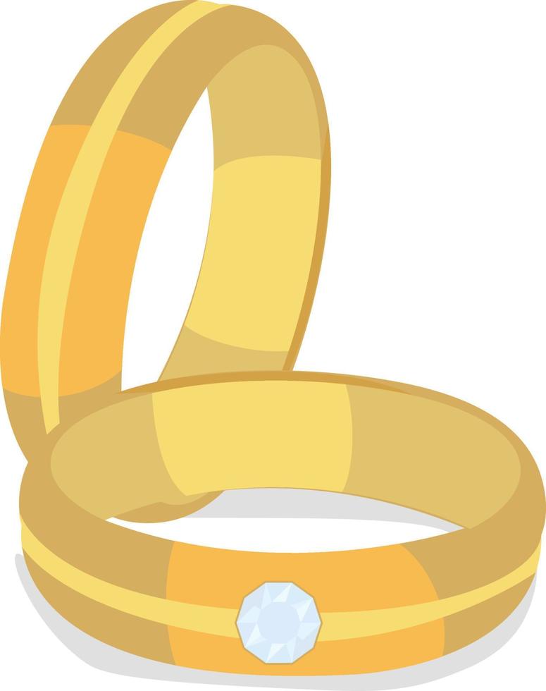 anillos de boda, ilustración, vector sobre fondo blanco