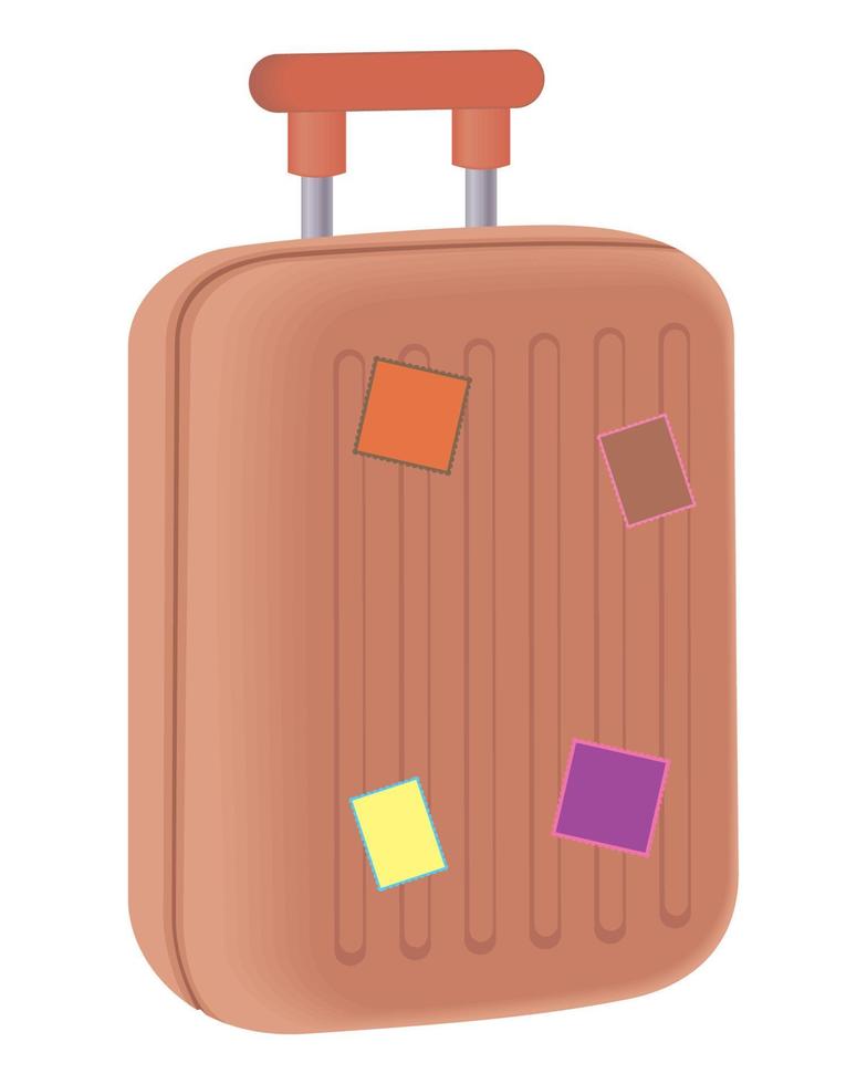 maleta de viaje con pegatinas vector