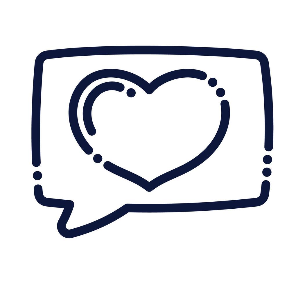 speech bubble with heart vector