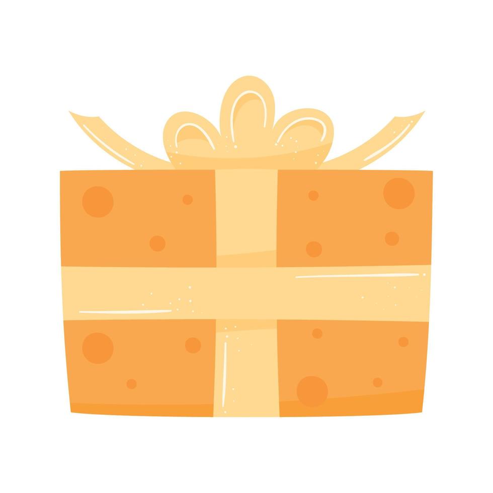 orange gift box present vector