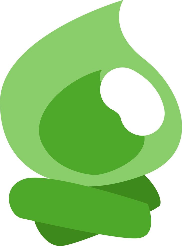 Green fire, illustration, vector on a white background.