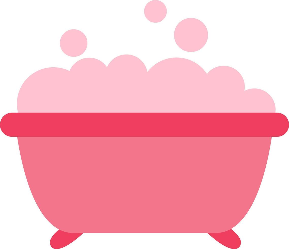 Pink bubble bath, illustration, vector on a white background