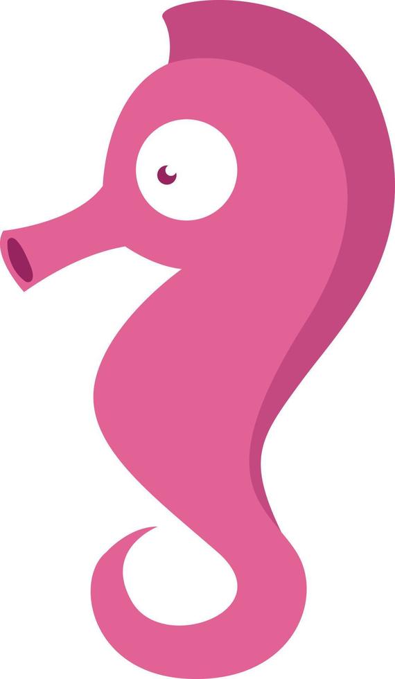 Caballito de mar rosa, ilustración, sobre un fondo blanco. vector