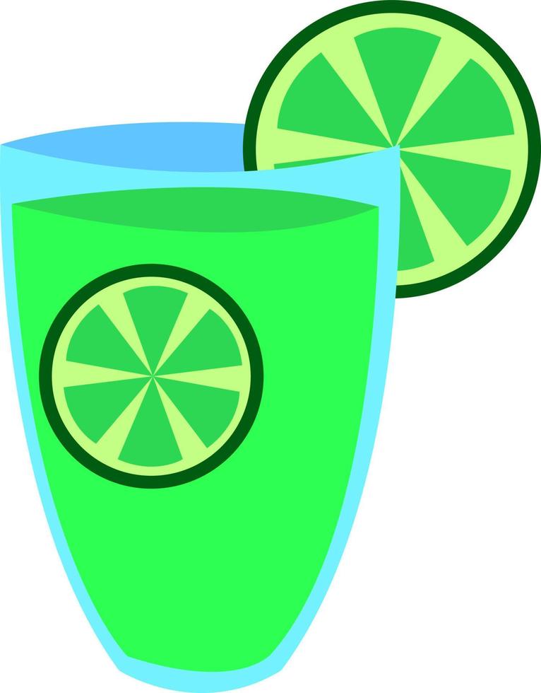 Glass of citrus juice, illustration, vector on white background.