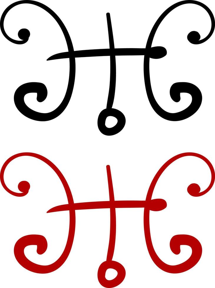 Uranus symbol, illustration, vector on white background.