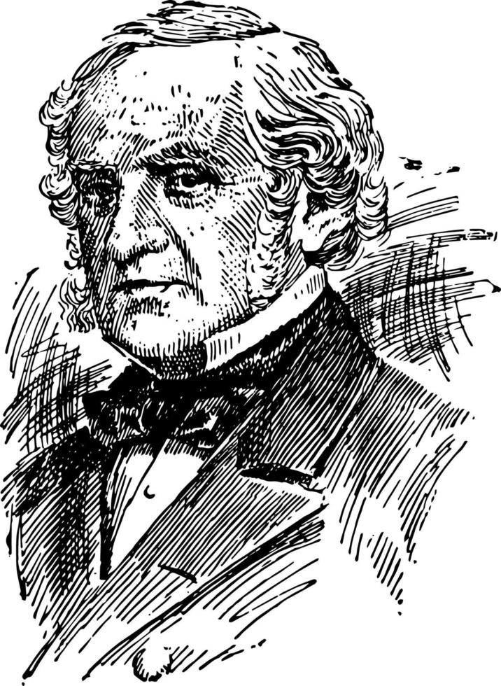 George Peabody, vintage illustration vector