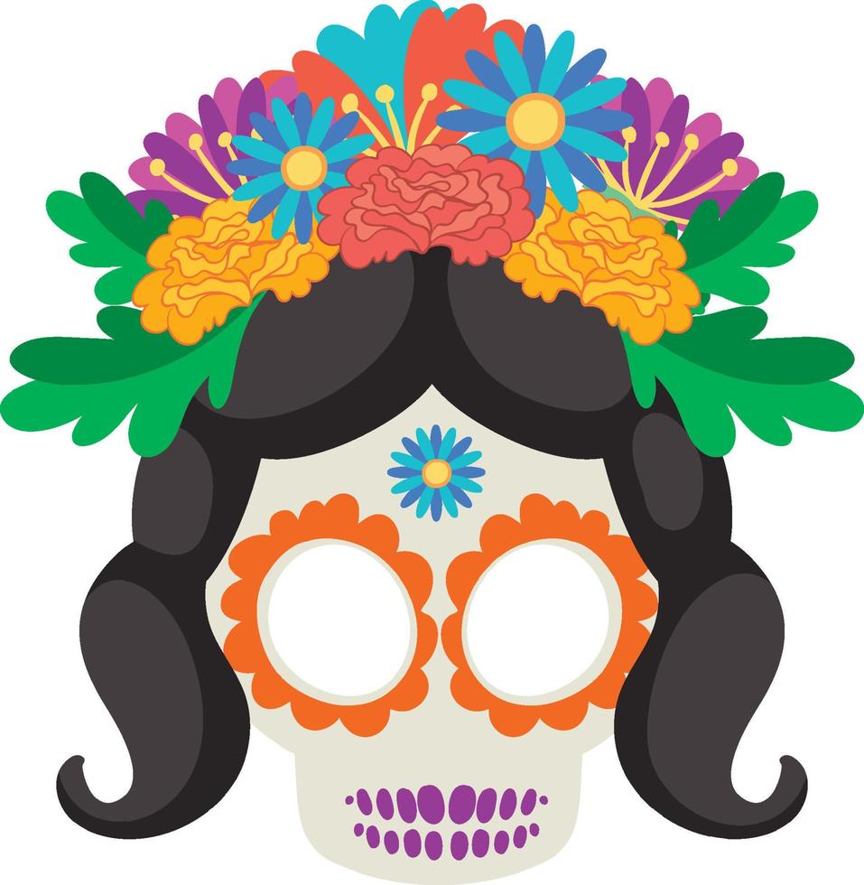 Day of the dead with Mexican calaca vector