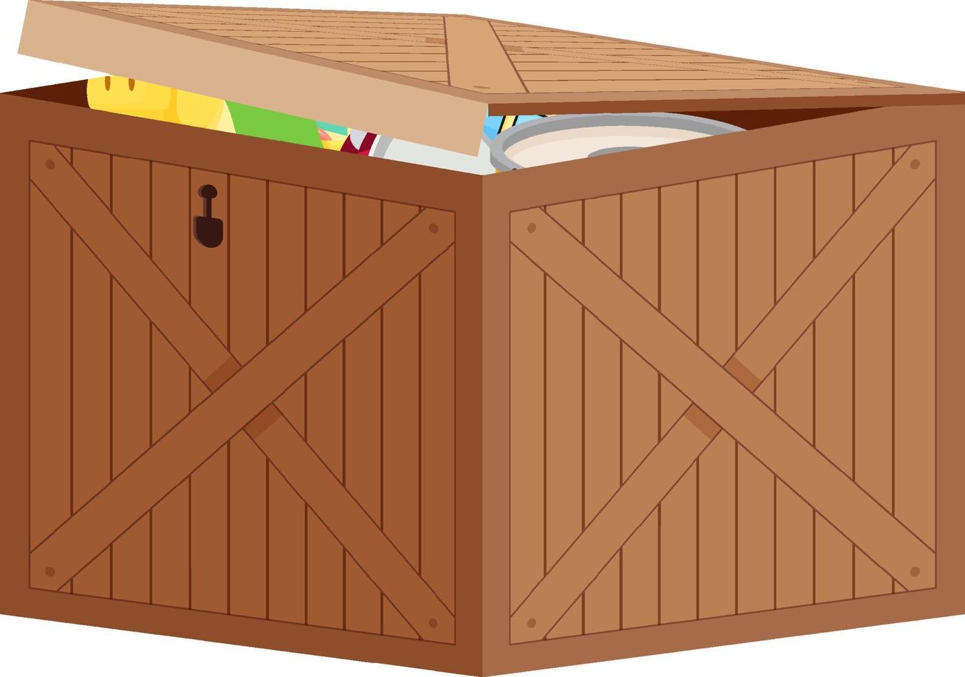 una caja llena de juguetes para niños vector