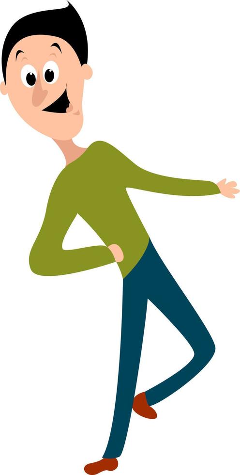 Dancing man, illustration, vector on white background.