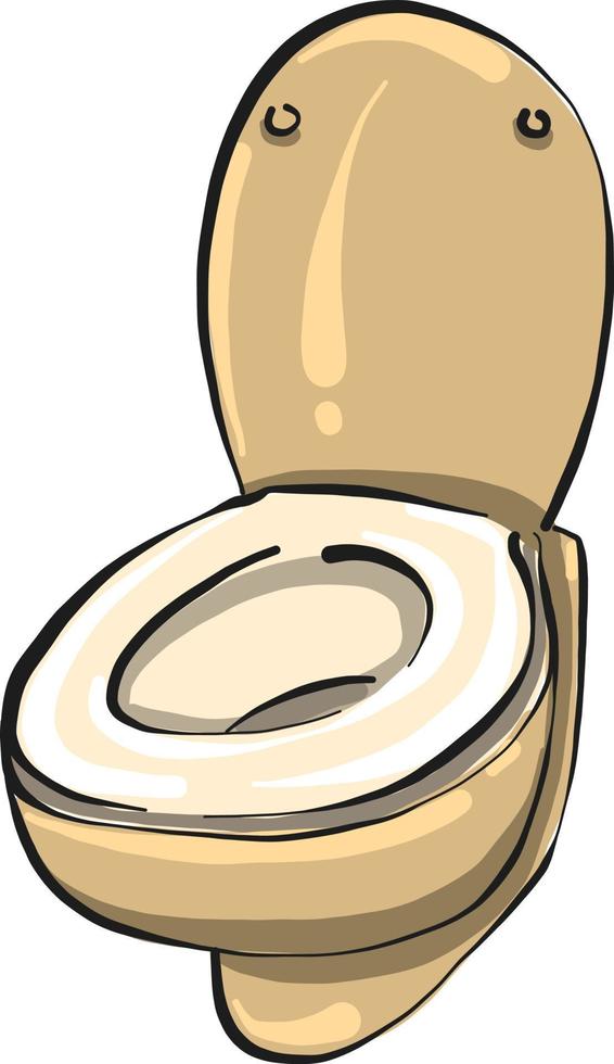 Toilet bowl, illustration, vector on white background.