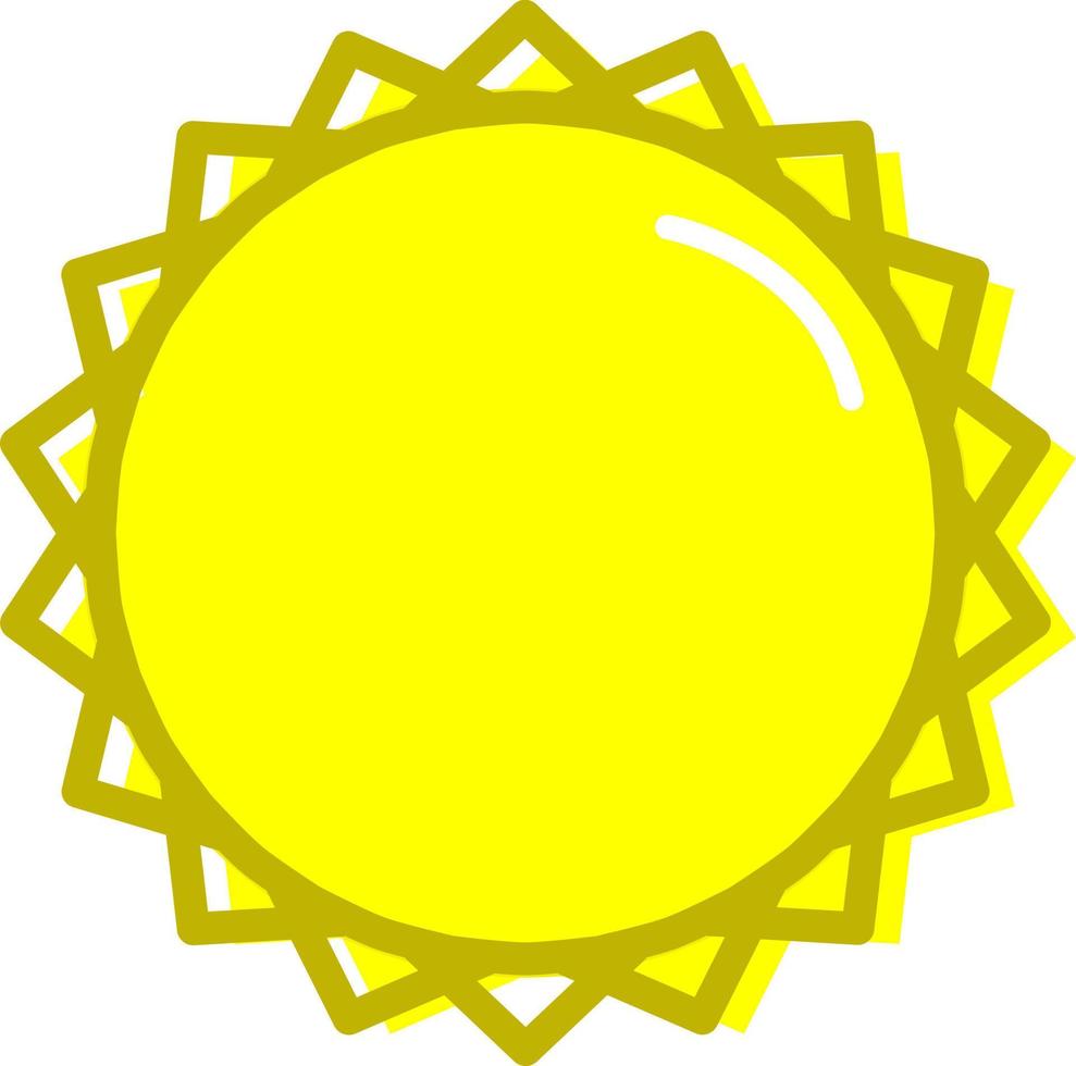 sol amarillo, icono de ilustración, vector sobre fondo blanco