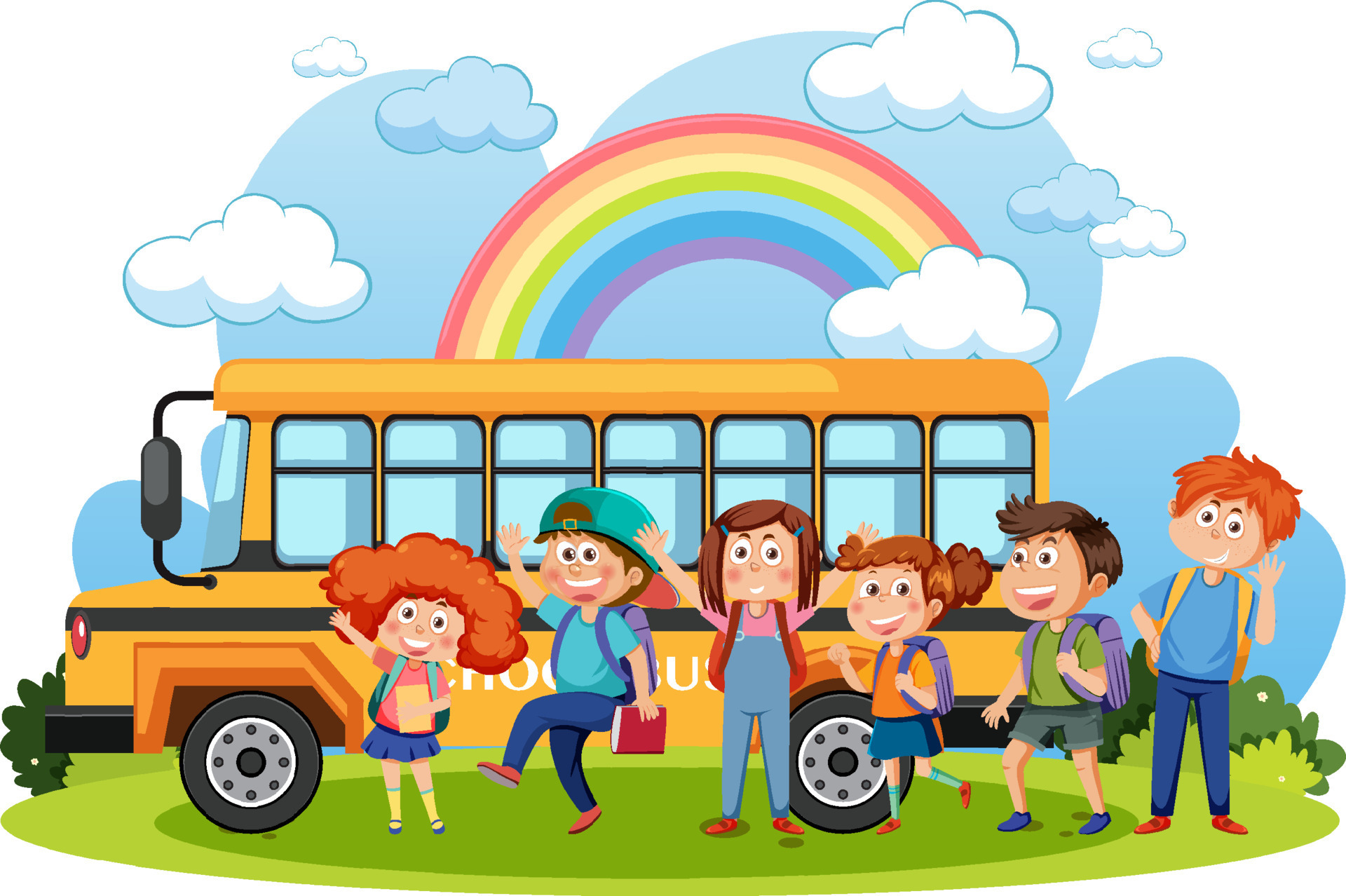 School bus with students cartoon 13908636 Vector Art at Vecteezy School bus with students cartoon 13908636 Vector Art at Vecteezy