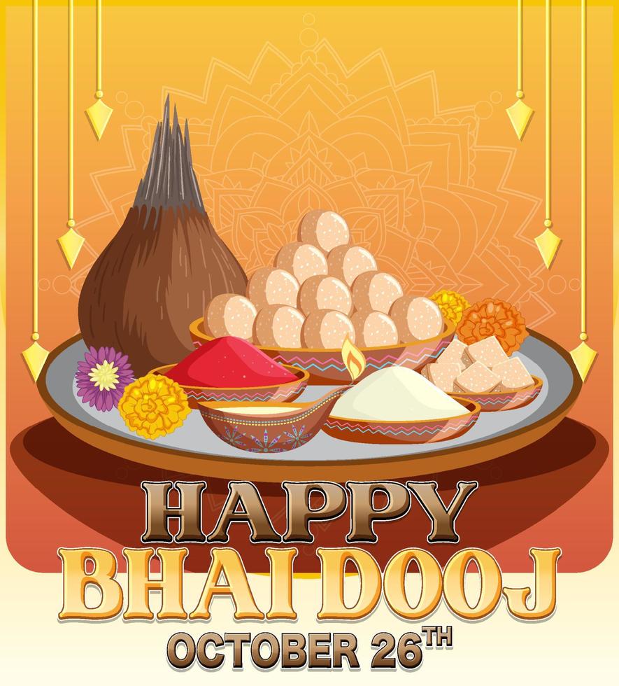 Happy Bhai Dooj Poster Design vector