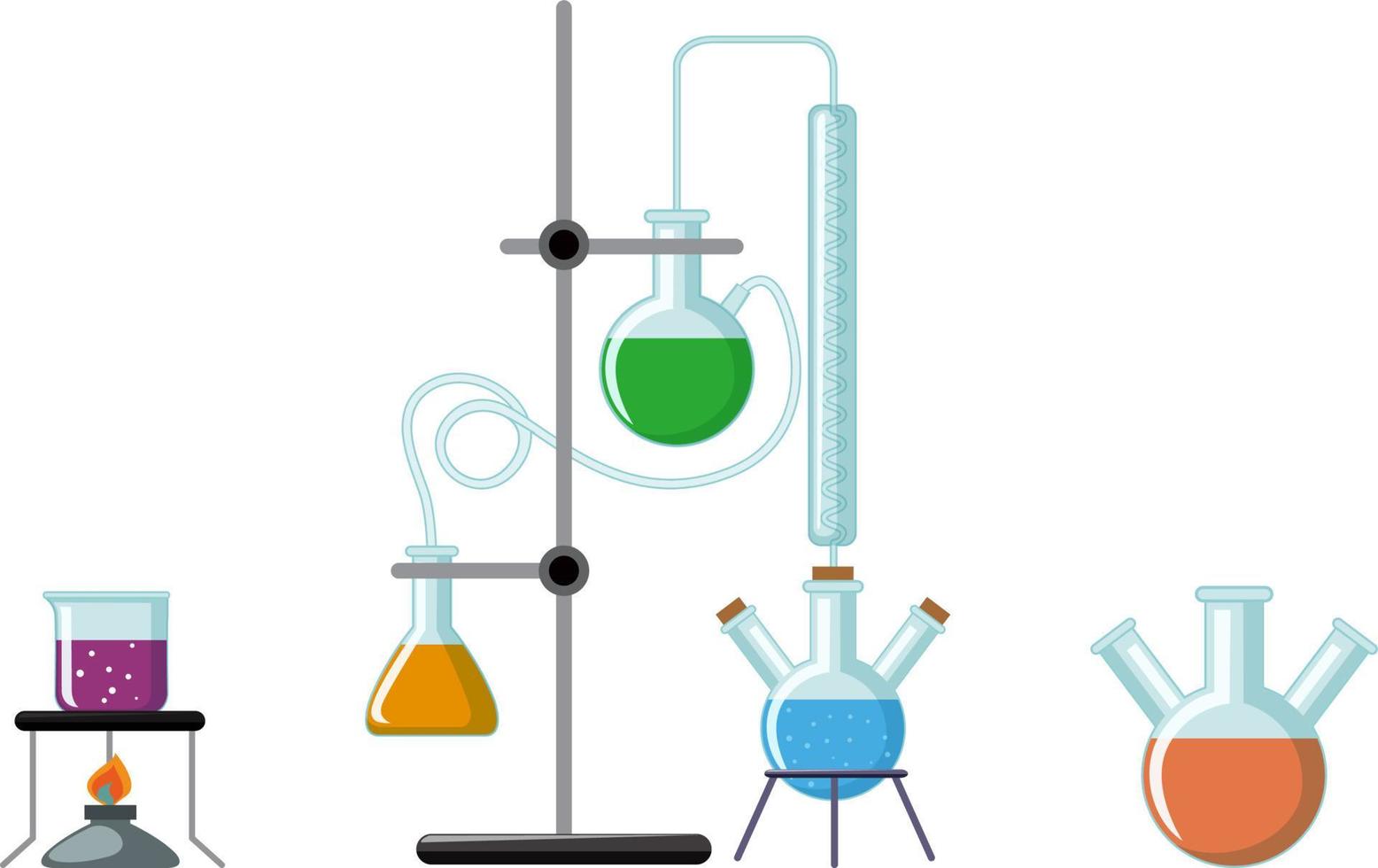 dibujos animados de herramientas de experimento de ciencia vector