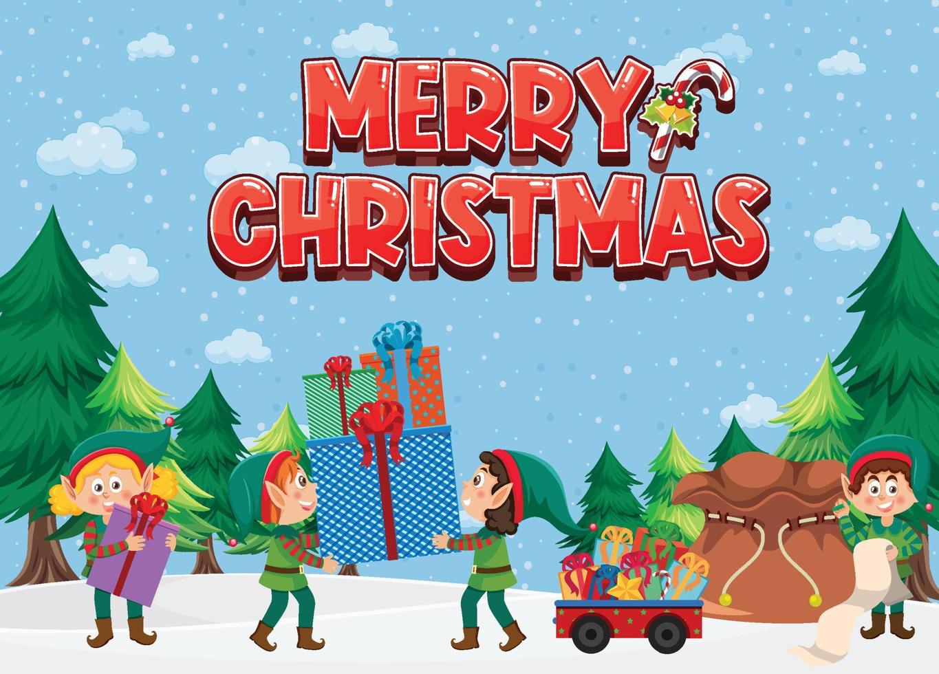 Merry Christmas poster design vector