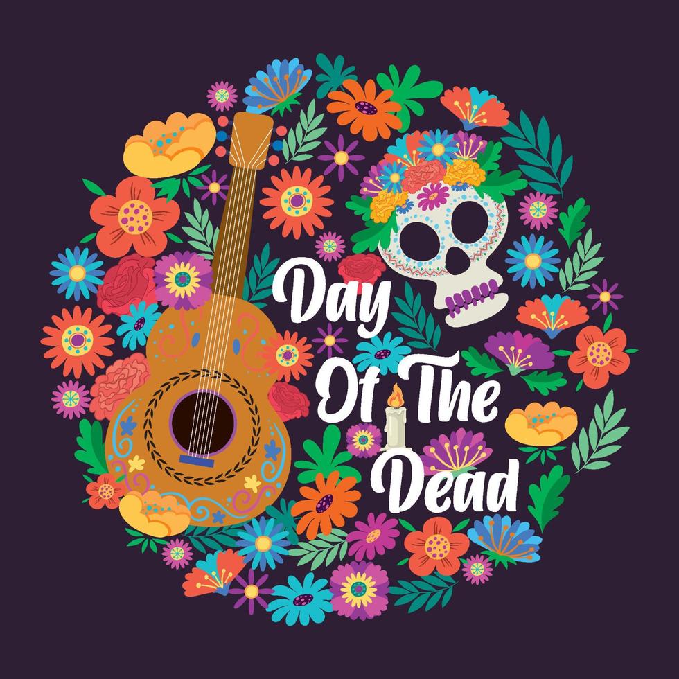 Day of the Dead poster design vector