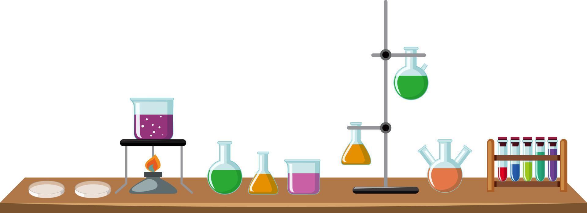 dibujos animados de herramientas de experimento de ciencia vector