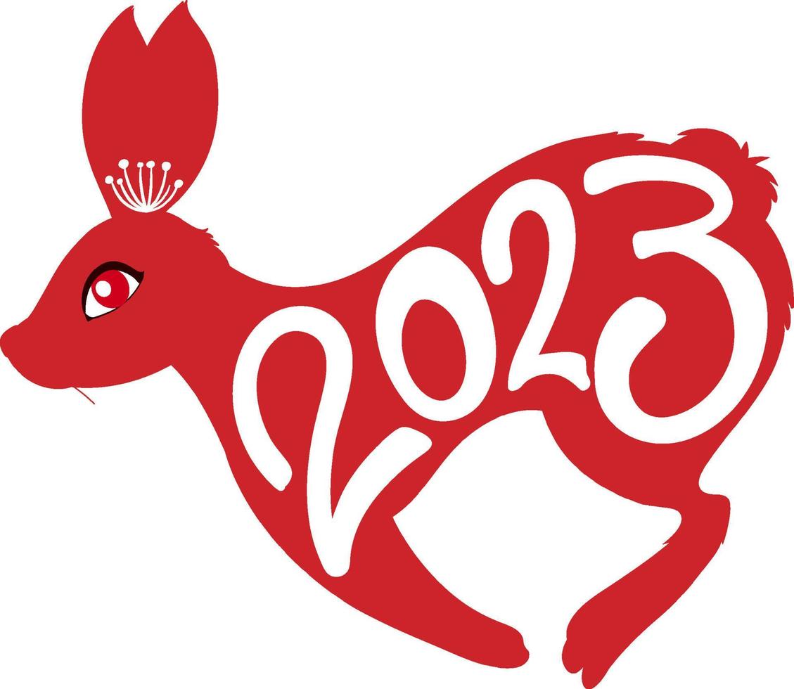 Chinese Lunar New Year Rabbit symbol 2023 vector