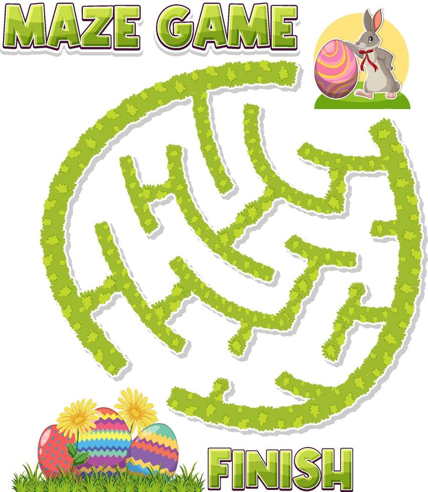 Maze game template for kids vector