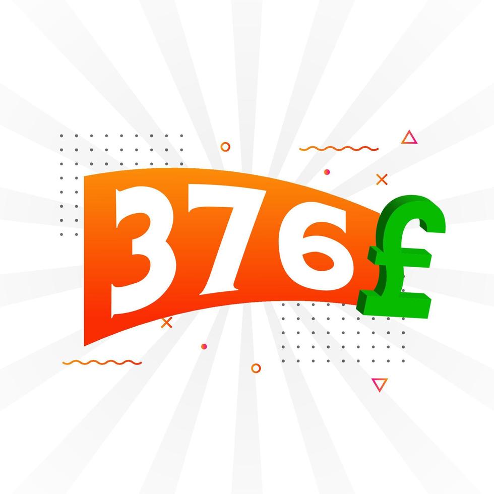 376 Pound Currency vector text symbol. 376 British Pound Money stock vector