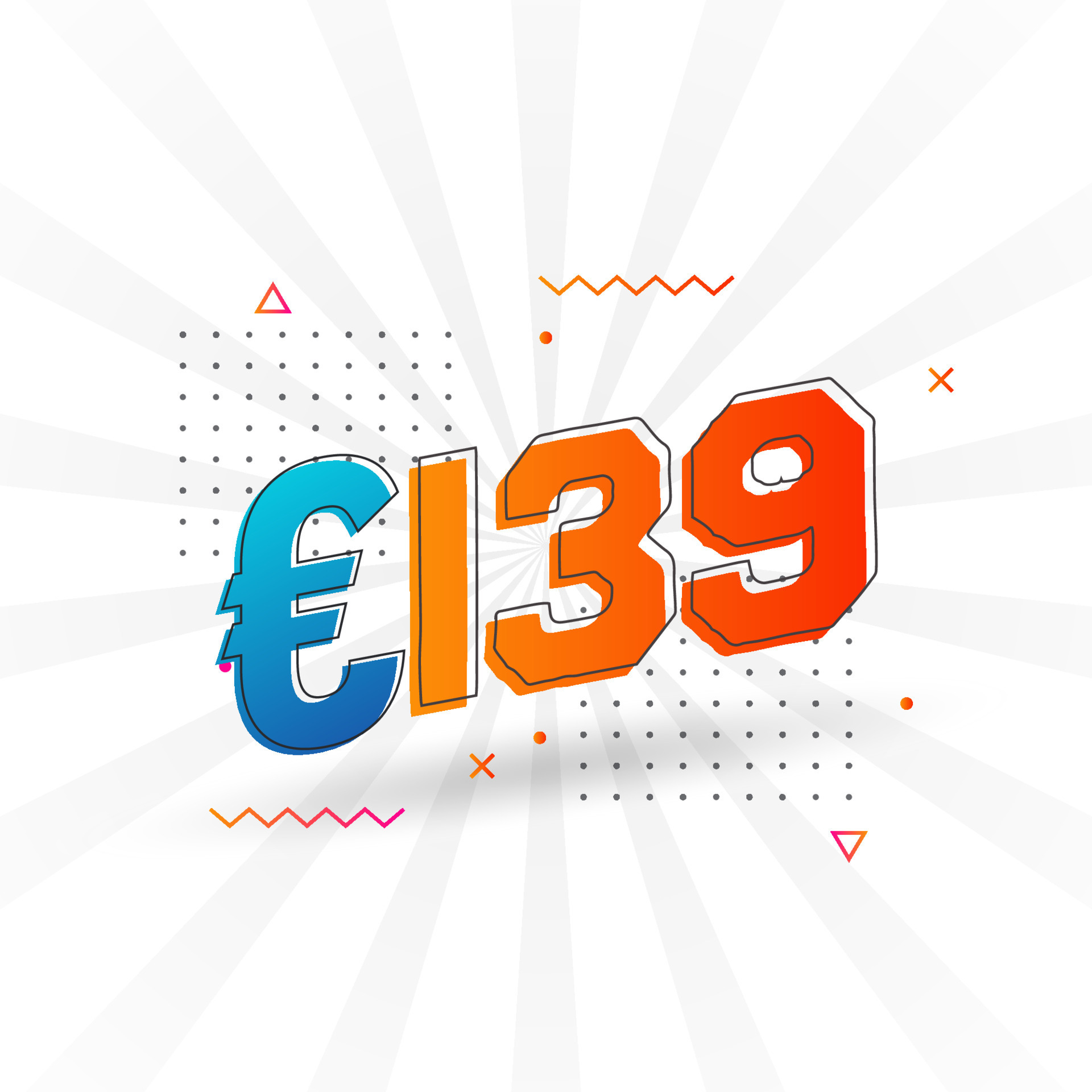 139 Euro Currency Vector Text Symbol 139 Euro European Union Money 139 Euro Currency Vector Text Symbol 139 Euro European Union Money