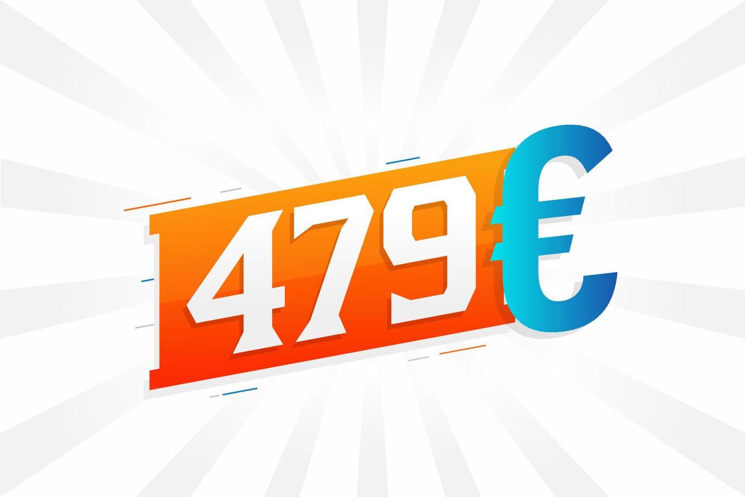 479 Euro Currency vector text symbol. 479 Euro European Union Money stock vector