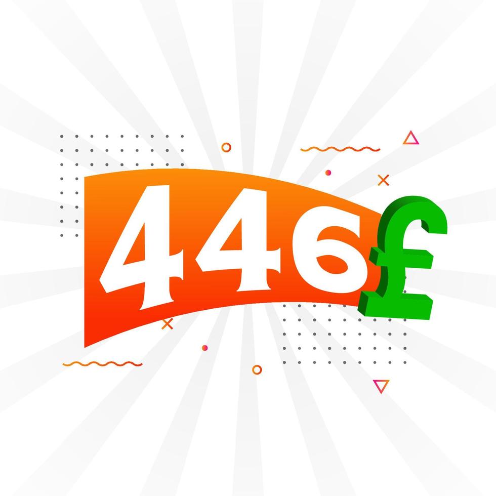 446 Pound Currency vector text symbol. 446 British Pound Money stock vector