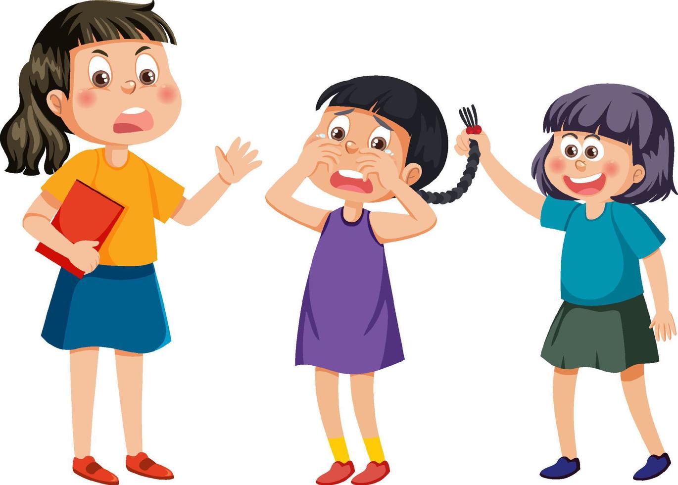 A girl get bullied by her friends vector