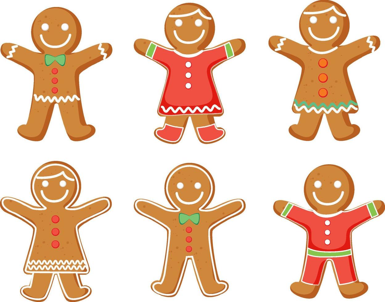 Christmas gingerbread cookies set vector
