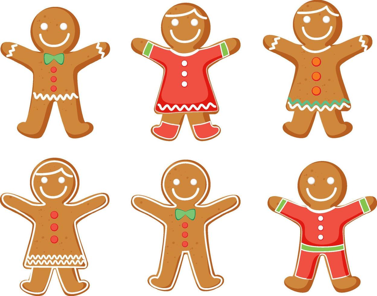 Christmas gingerbread cookies set vector