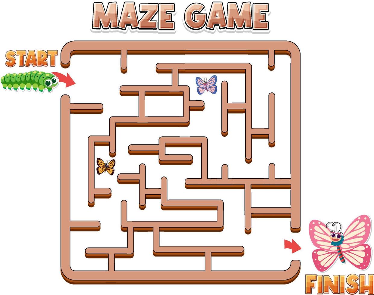 Maze game template for kids vector