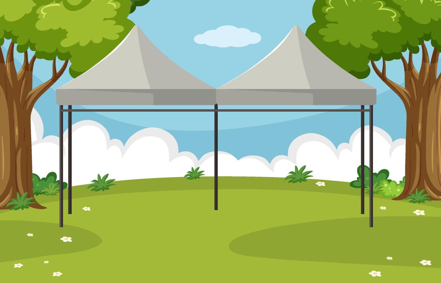 Outdoor park scene with tents vector