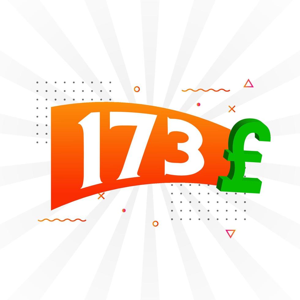 173 Pound Currency vector text symbol. 173 British Pound Money stock vector