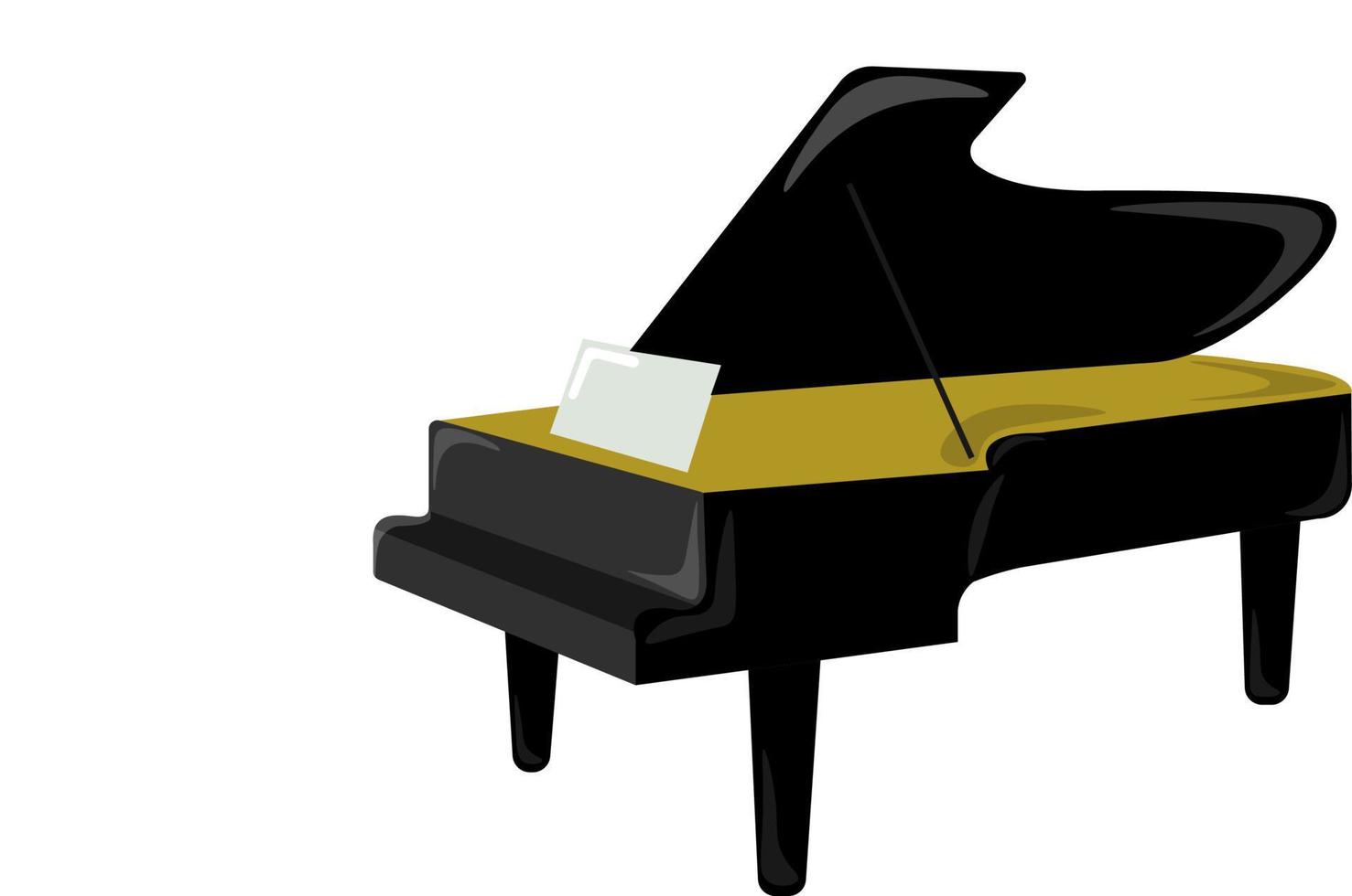 piano negro, ilustración, vector sobre fondo blanco.