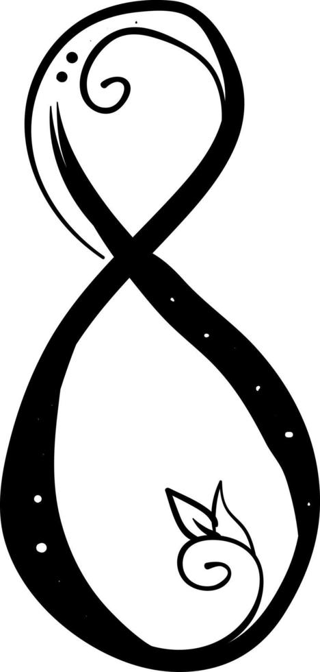 Number 8, illustration, vector on white background.