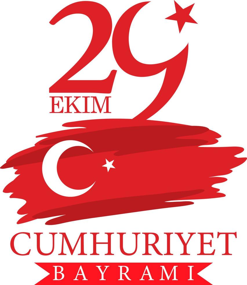 Republic Day of Turkey text design vector