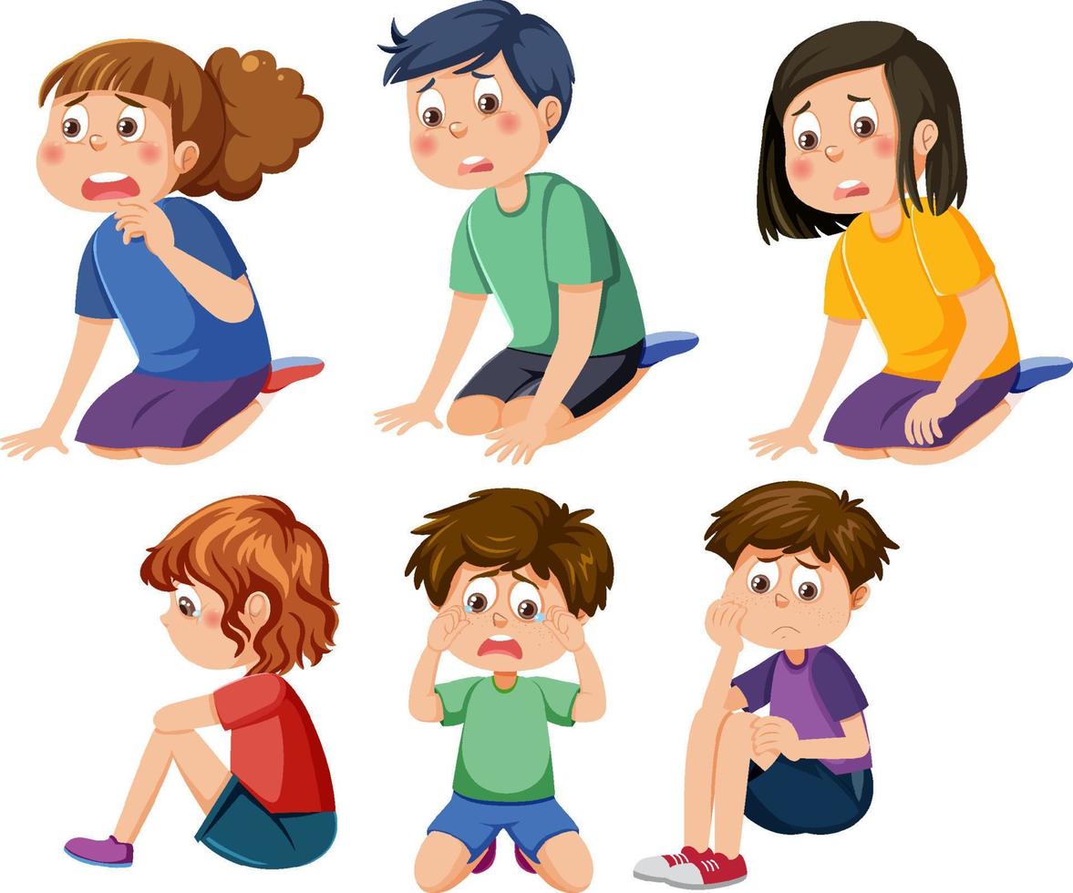 Bullying kids character collection vector