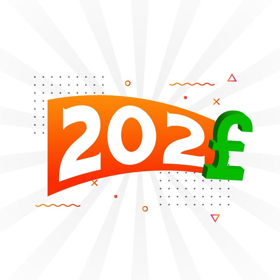 202 Pound Currency vector text symbol. 202 British Pound Money stock vector