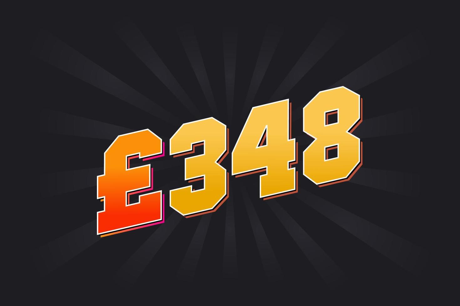 348 Pound Currency vector text symbol. 348 British Pound Money stock vector