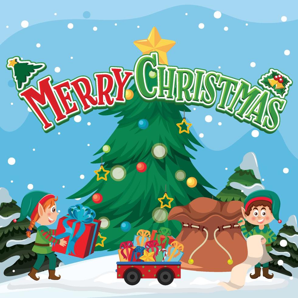 Merry Christmas poster design vector