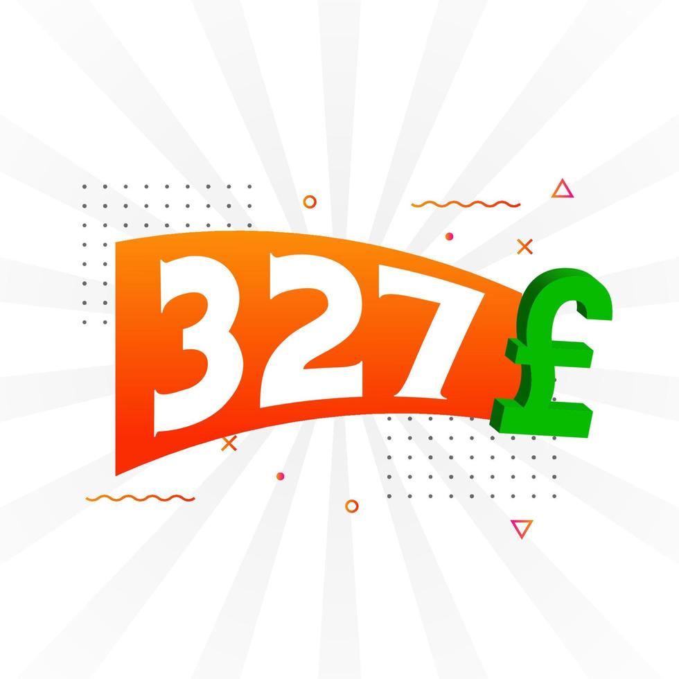 327 Pound Currency vector text symbol. 327 British Pound Money stock vector