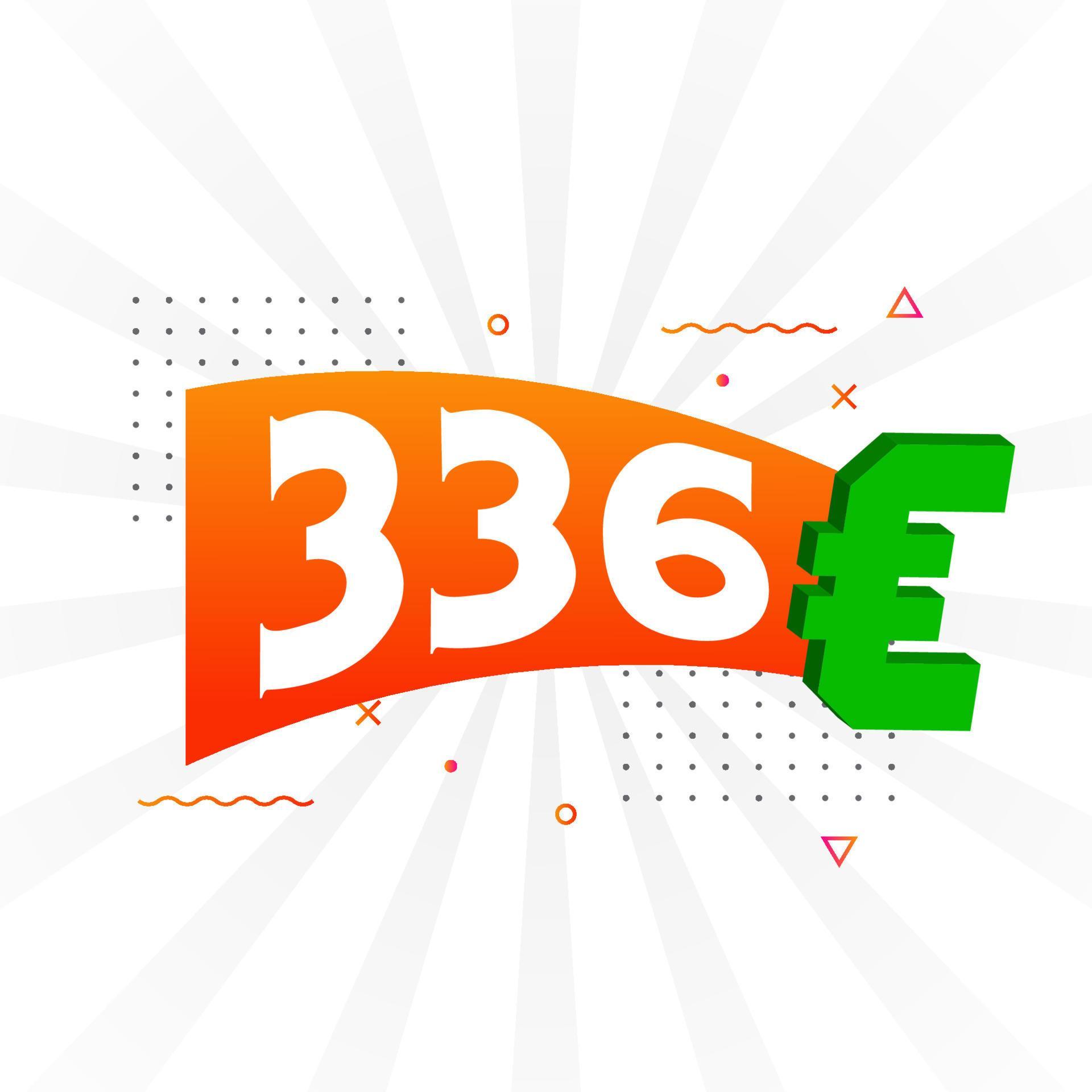 336 Euro Currency vector text symbol. 336 Euro European Union Money